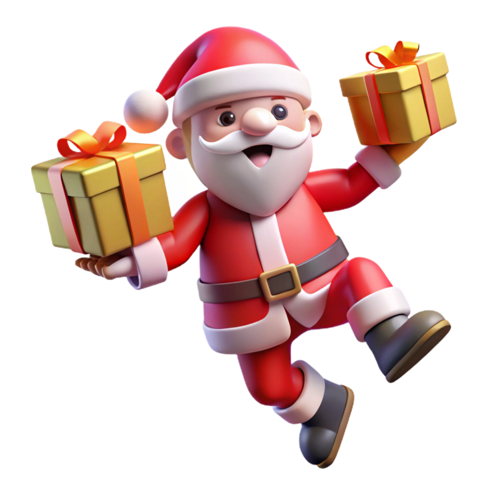 Santa Sky Adventure with Gift Boxes png