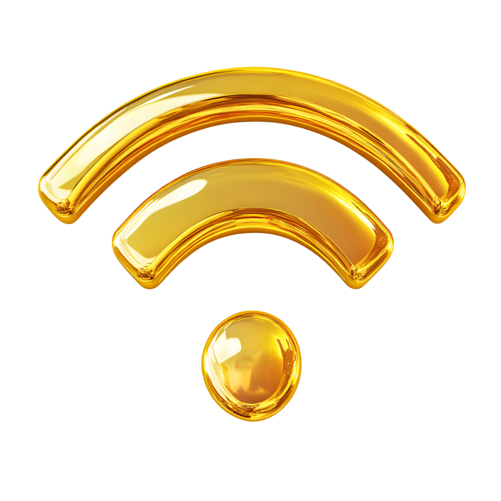 3d rendering wifi isolated on transparent background png