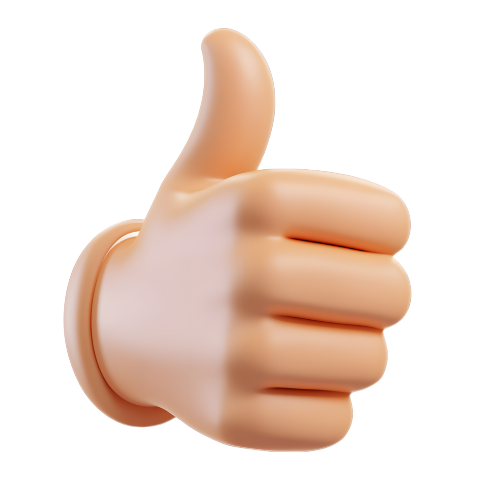 Thumb up sign isolated on transparent background png