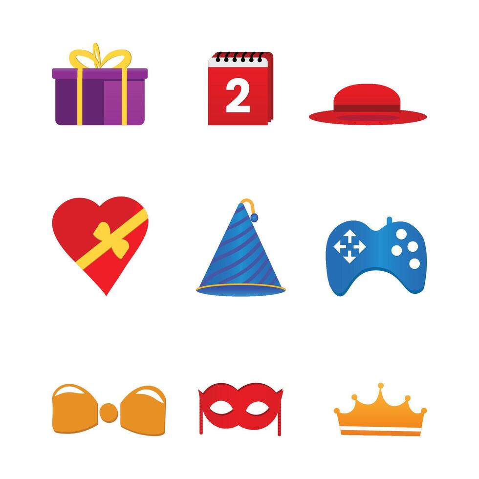 celebration elements set icon design vector