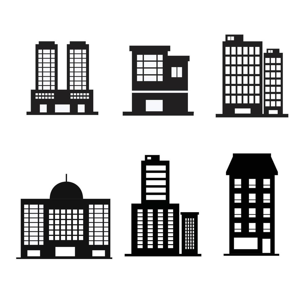 Building icon set. apartment illustration sign collection vector