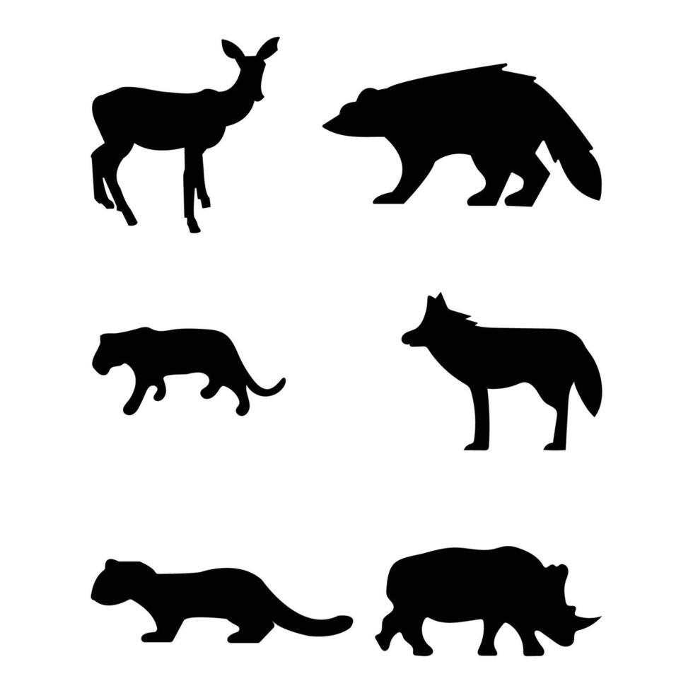 Captivating Animal Silhouettes A Collection of Wildlife Shadows and Shapes vector