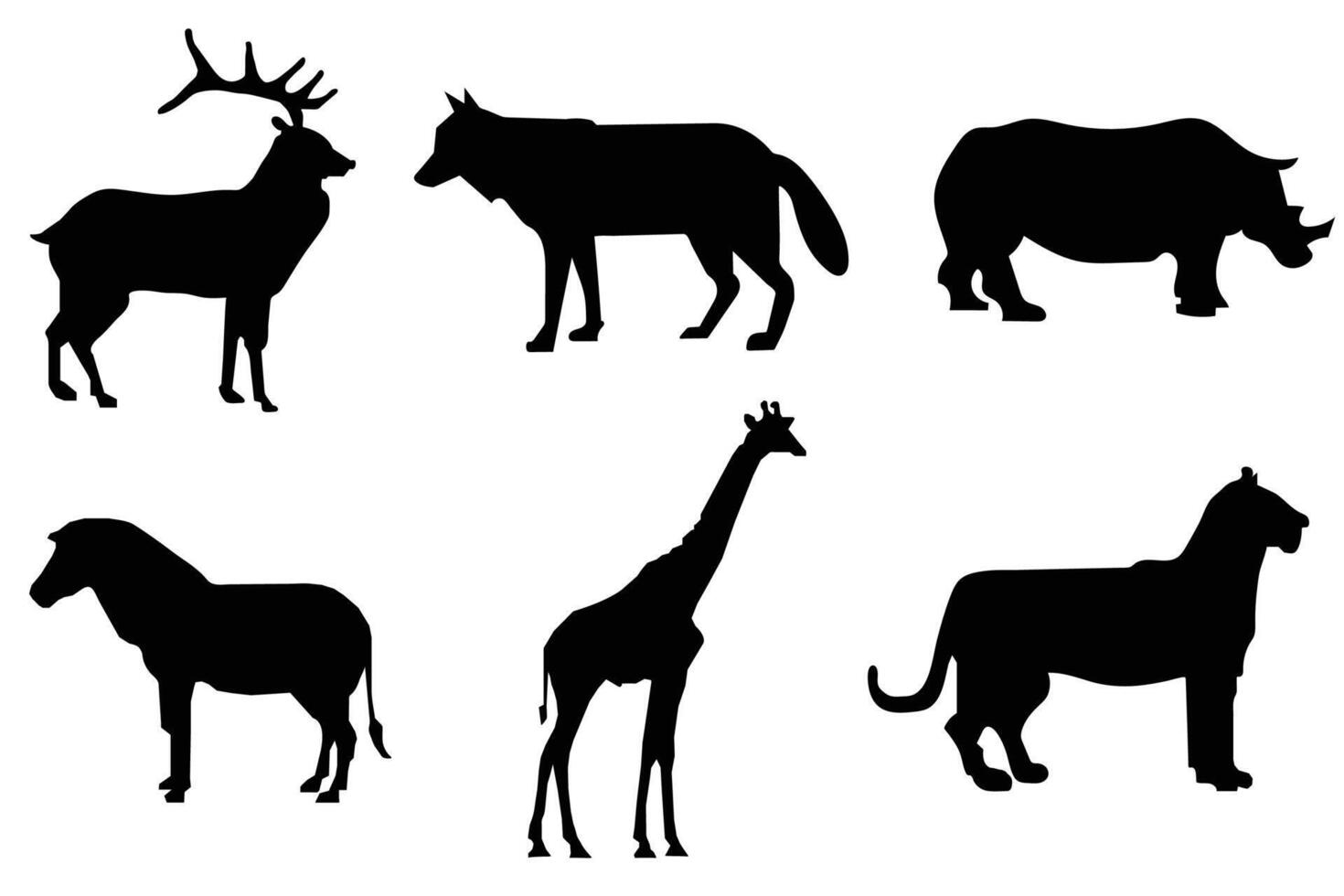 Beautiful Animal Silhouettes for Art vector