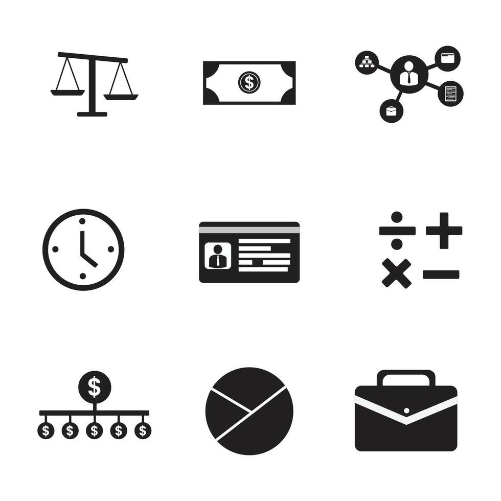 Business plan icons set. Containing schedule and plan,s vector