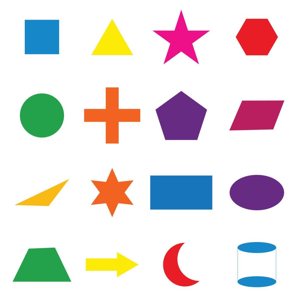 Exploring Basic Geometric Shape Properties vector