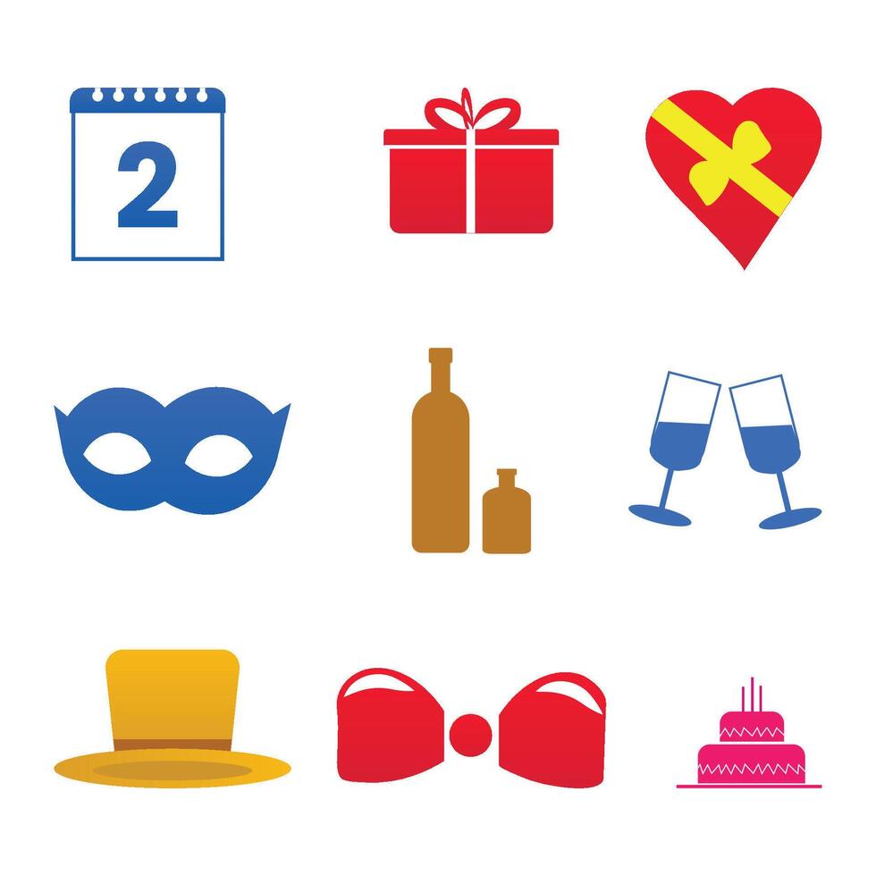 celebration elements icon design vector