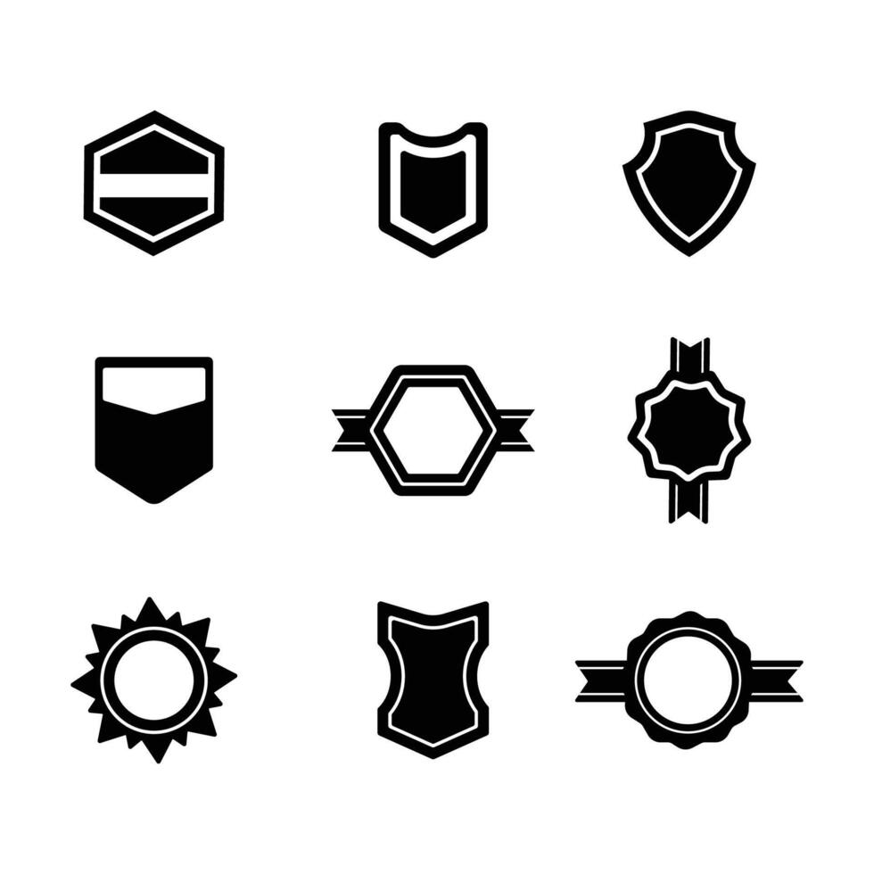 Set of Badge Black labels Isolated on white background vector