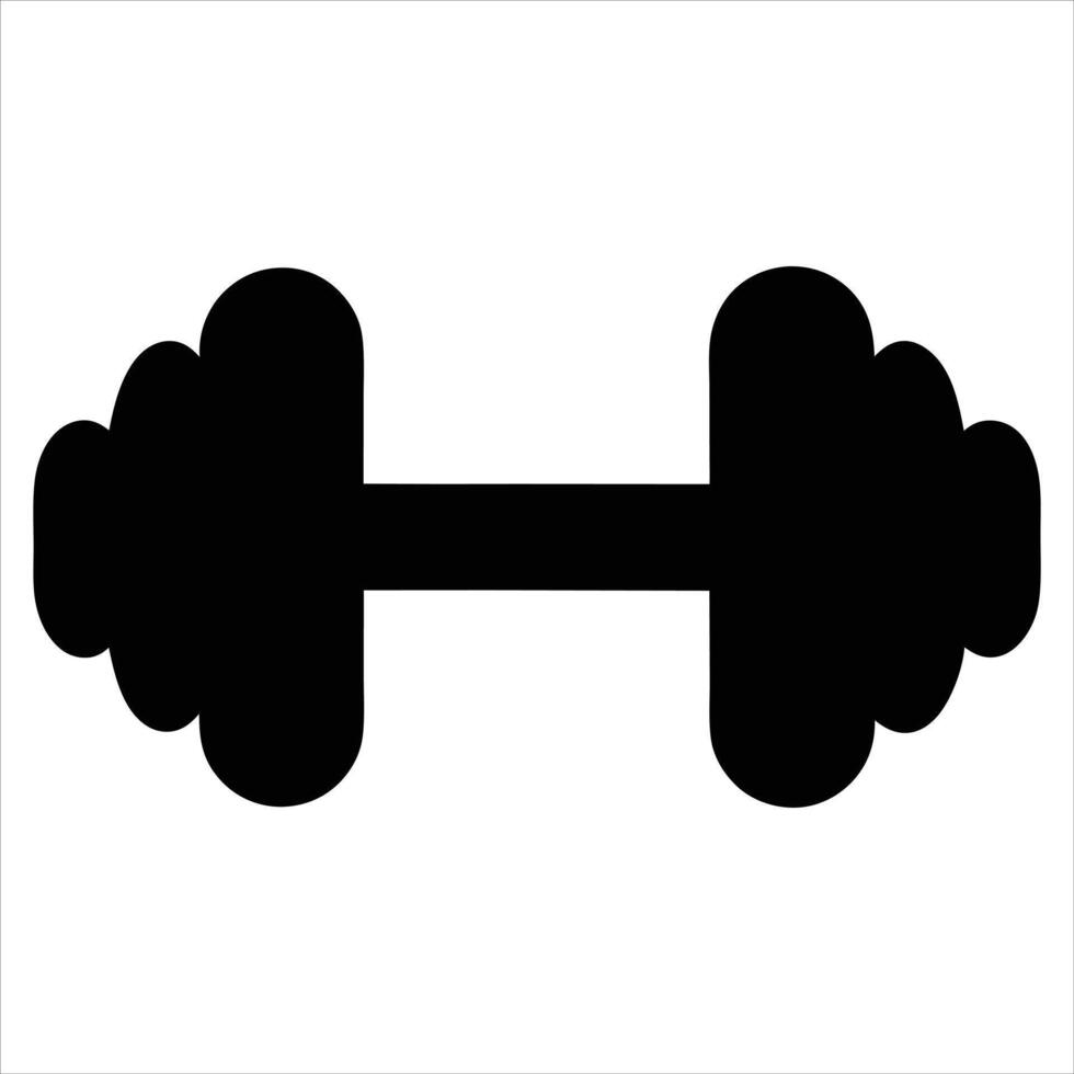 Black Dumbbell Silhouette Design vector