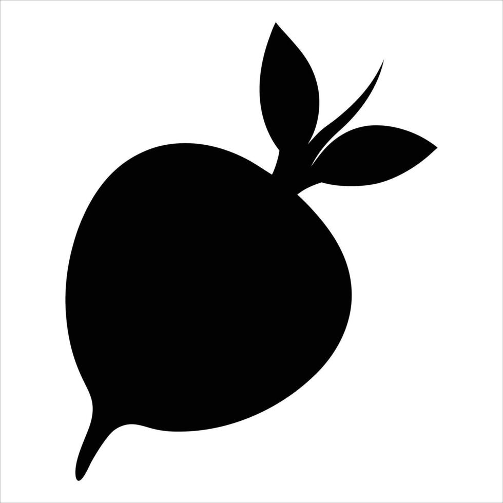 Black Silhouette of Radish Illustration vector