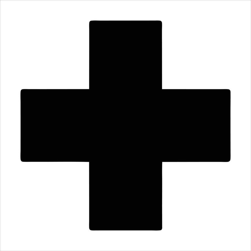 Black Silhouette Medical Cross Design vector