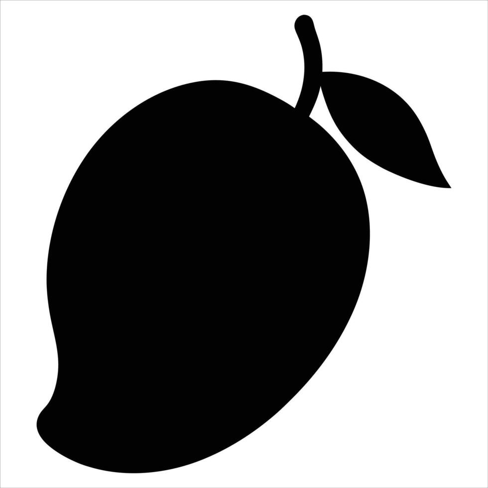 Illustration of a Mango in Black Silhouette vector