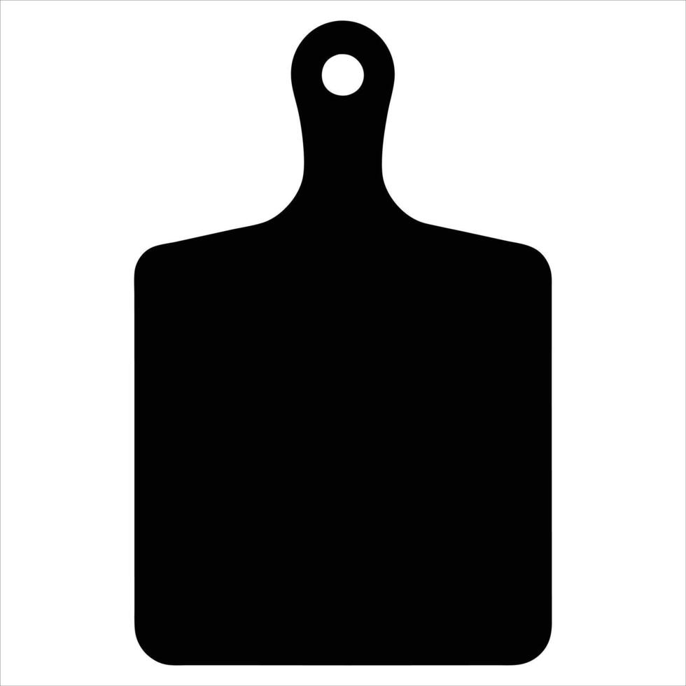 Black Silhouette of a Cutting Board Illustration vector