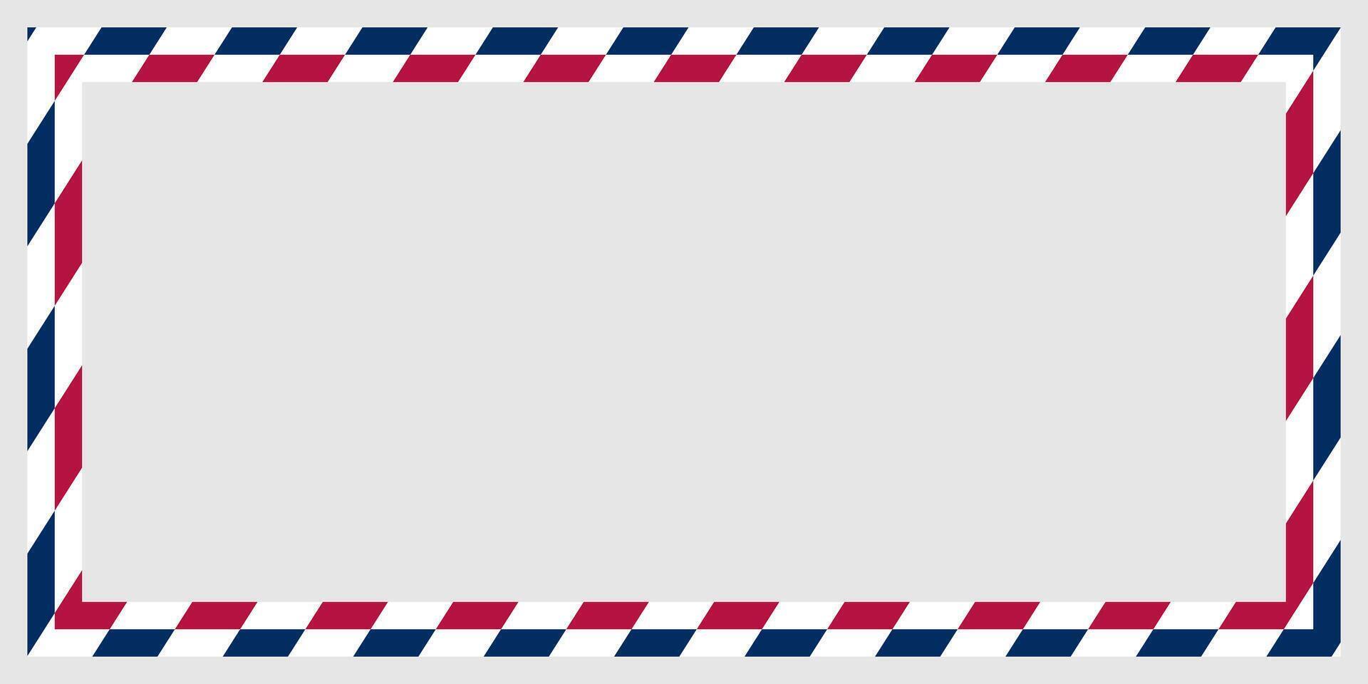 red, white and blue checkered frame. design free copyspace area. vector