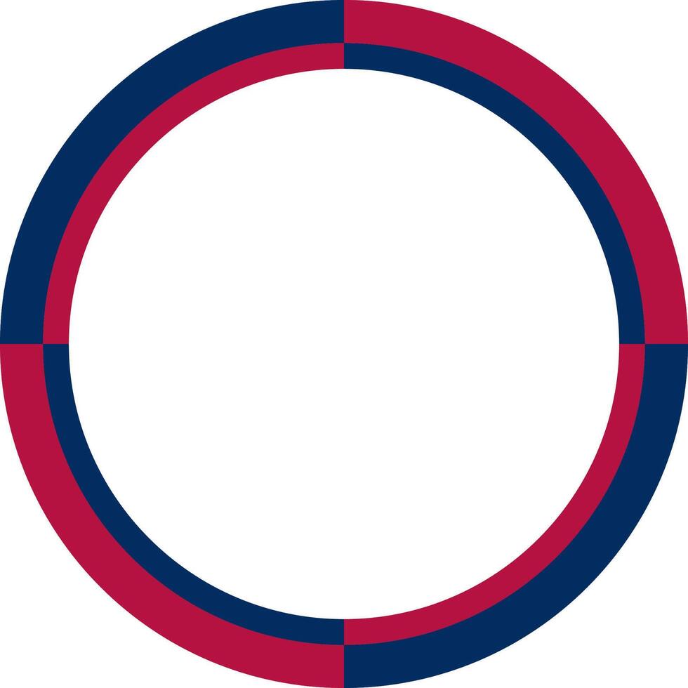 red, blue and white circle frame vector