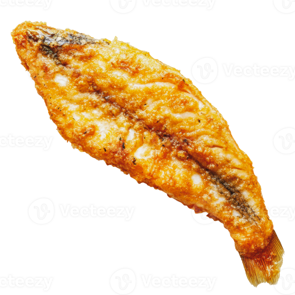 Crispy fried fish on a white background png