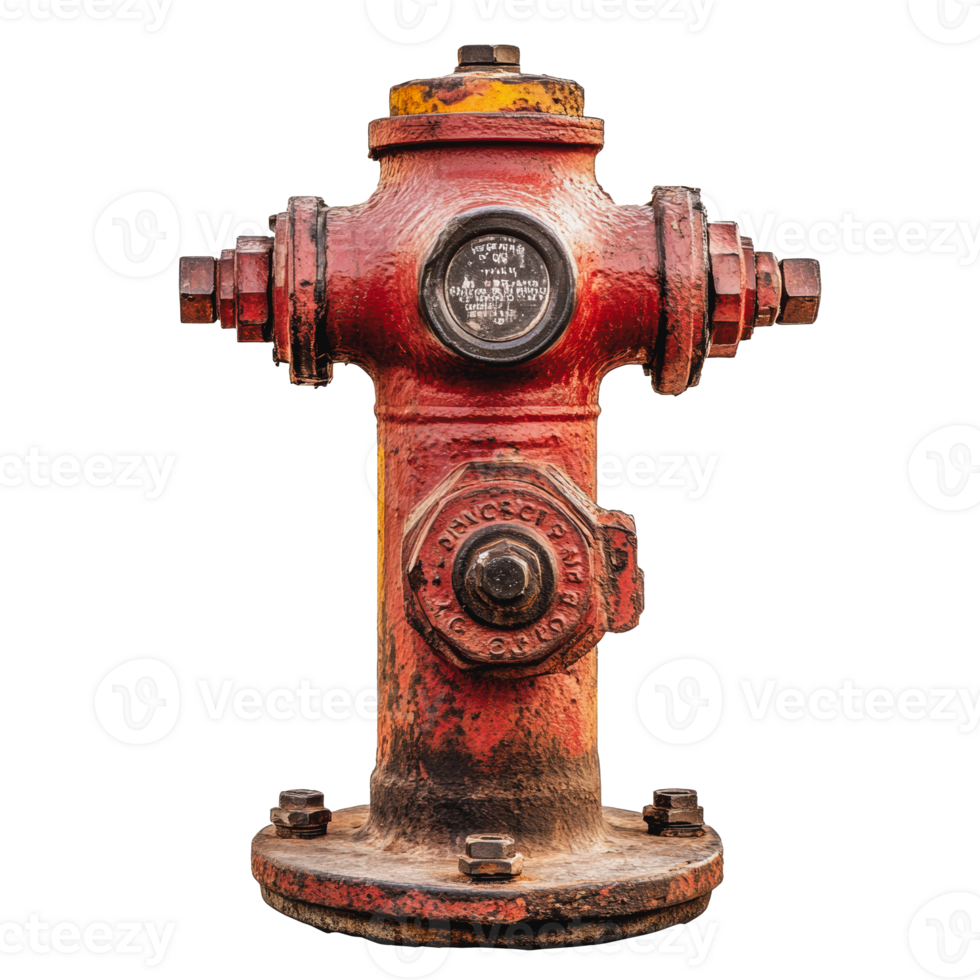 Bright red fire hydrant on a city street png