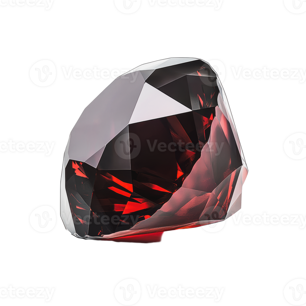 Sparkling red gemstone on a bright background png