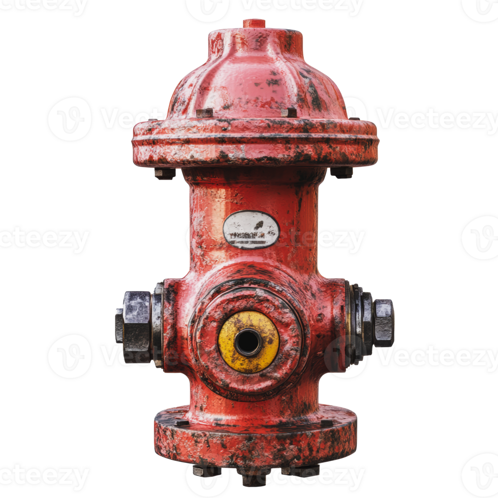 Bright red fire hydrant in an urban area png