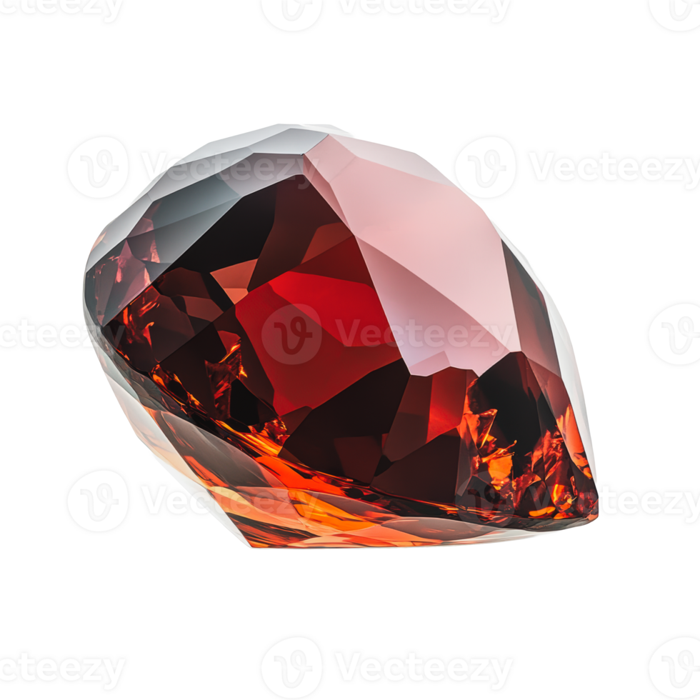 Orange gemstone on white background png
