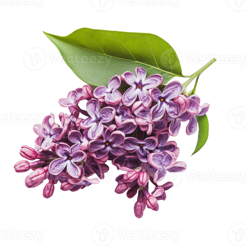 Lilac flowers in bloom against a white background png