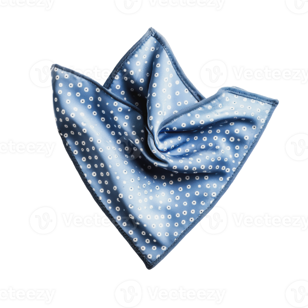 Blue patterned handkerchief on neutral png
