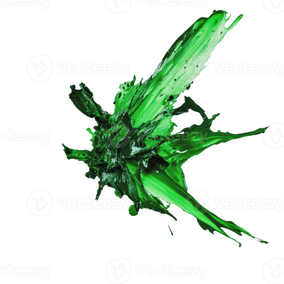 Green paint splash on white background png