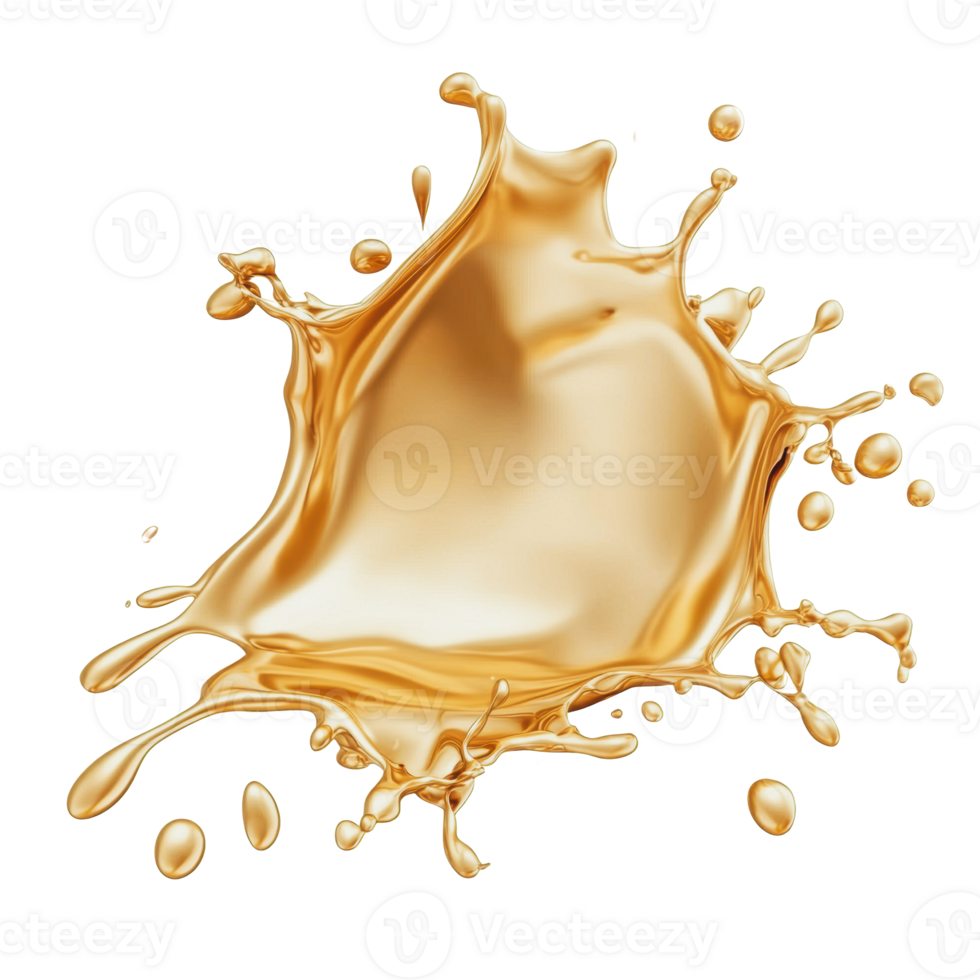 Golden splash on white background png
