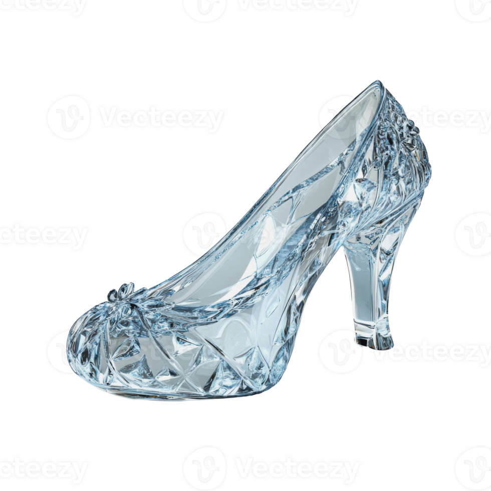 Elegant crystal high heel shoe on white background png