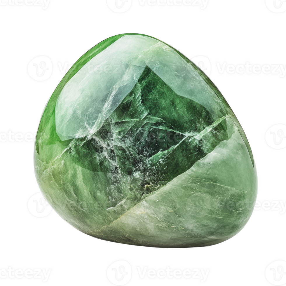 Green jade stone displayed on a white background png