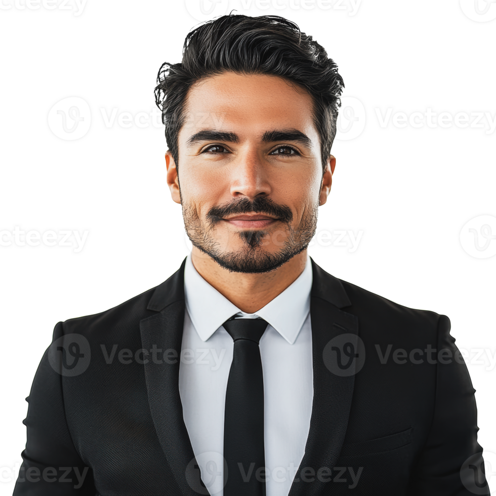 Man in suit smiling on white background png