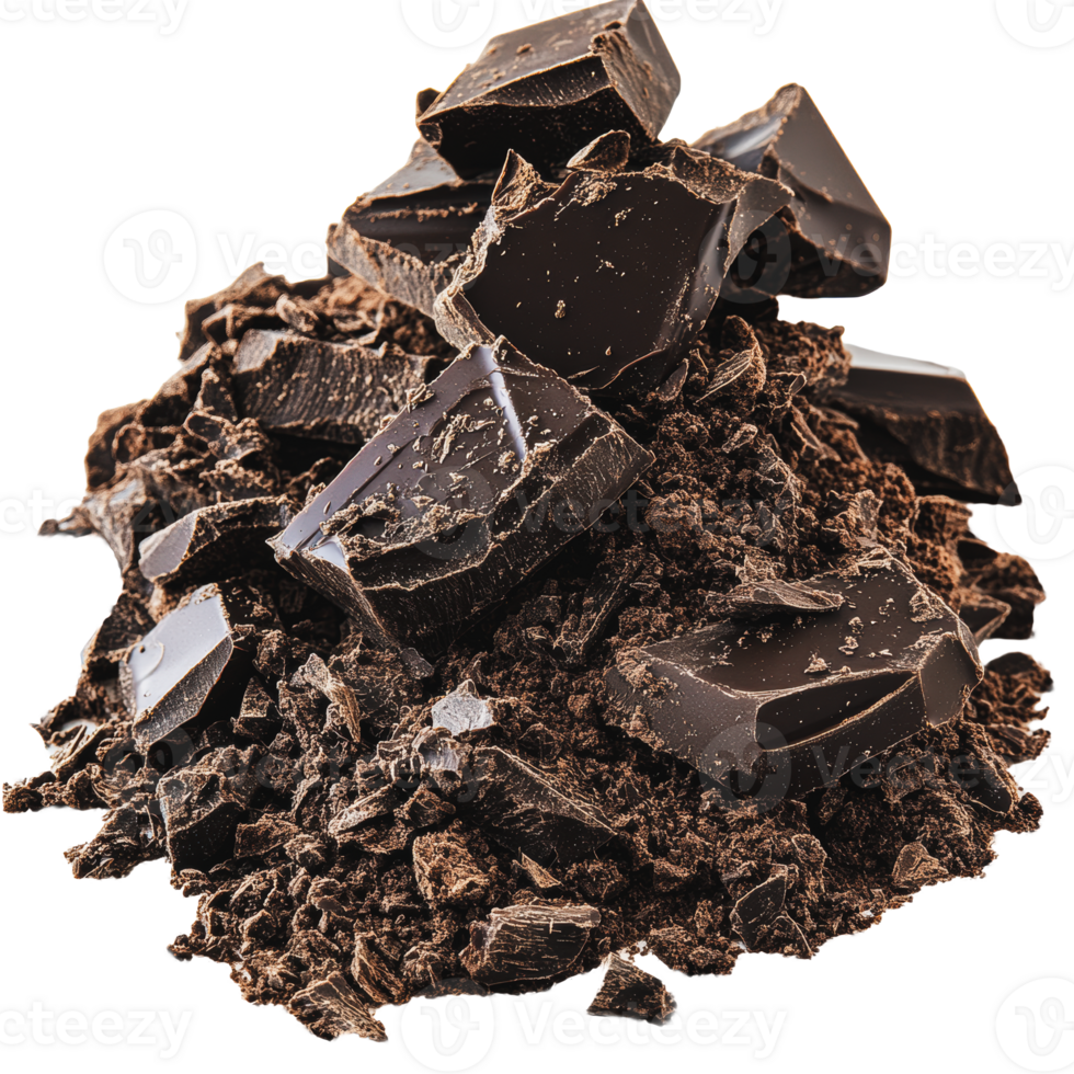 Dark chocolate on white background png