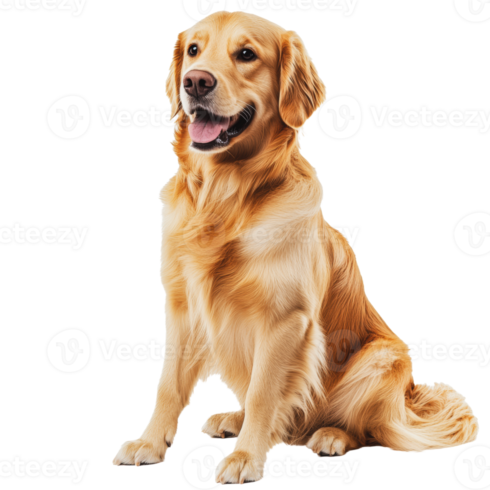 Golden retriever on white backdrop png