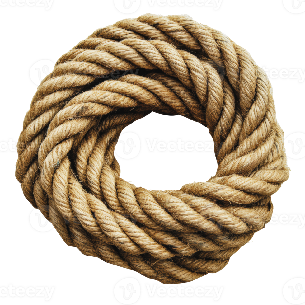 Coiled natural rope on a white background png