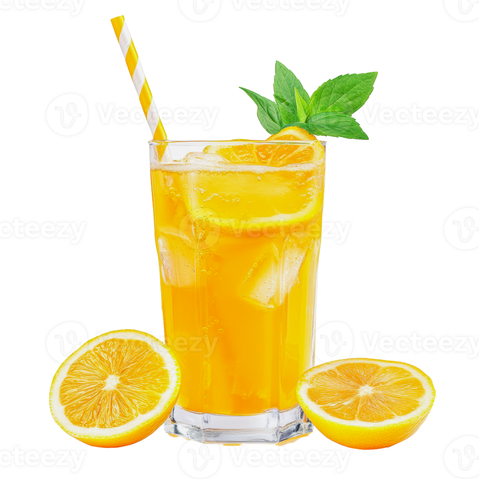 Refreshing lemonade with mint and lemon slices png