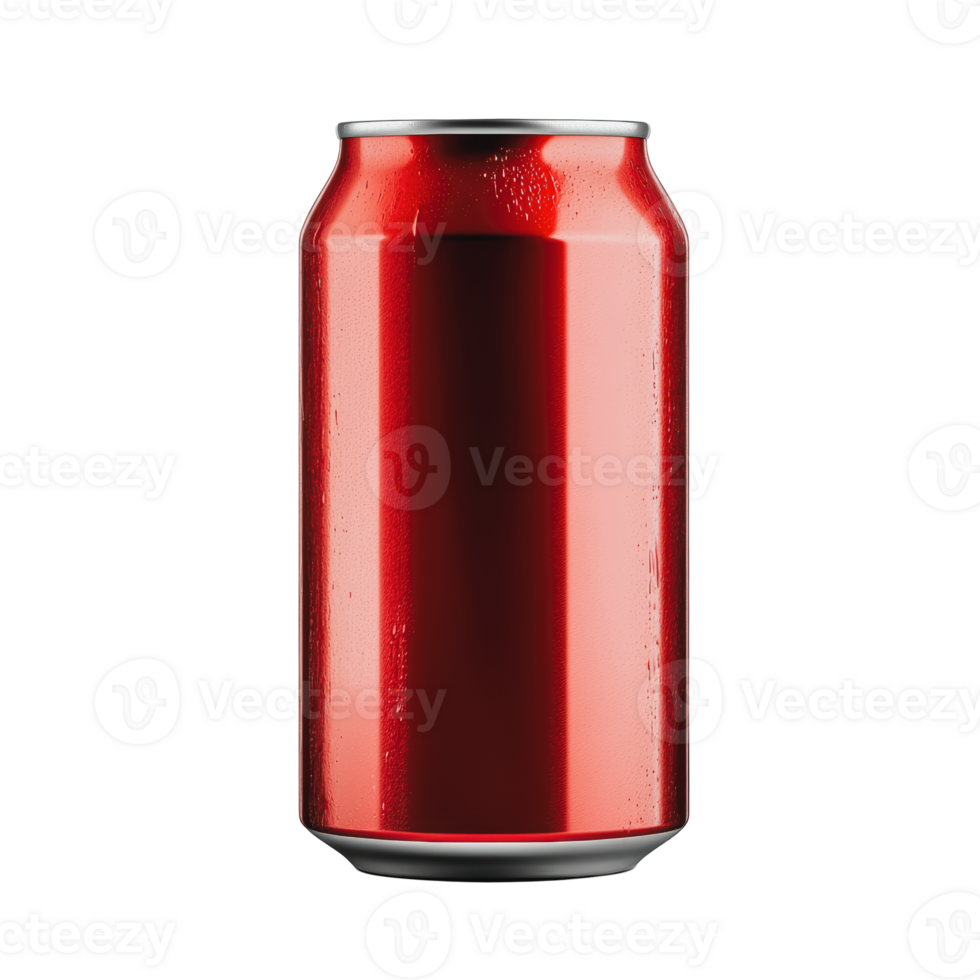 A cold, condensation-covered red soda can on a plain background png