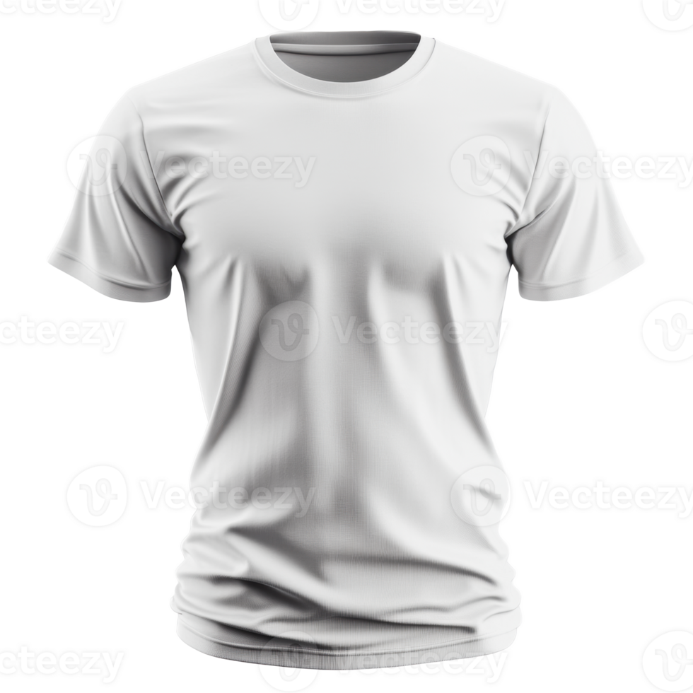 Plain white short-sleeve t-shirt displayed on a neutral background png
