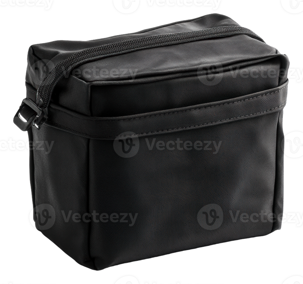 Compact black travel organizer bag png