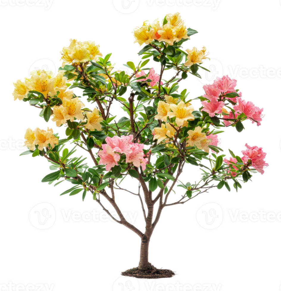 Vibrant spring rhododendron bush png