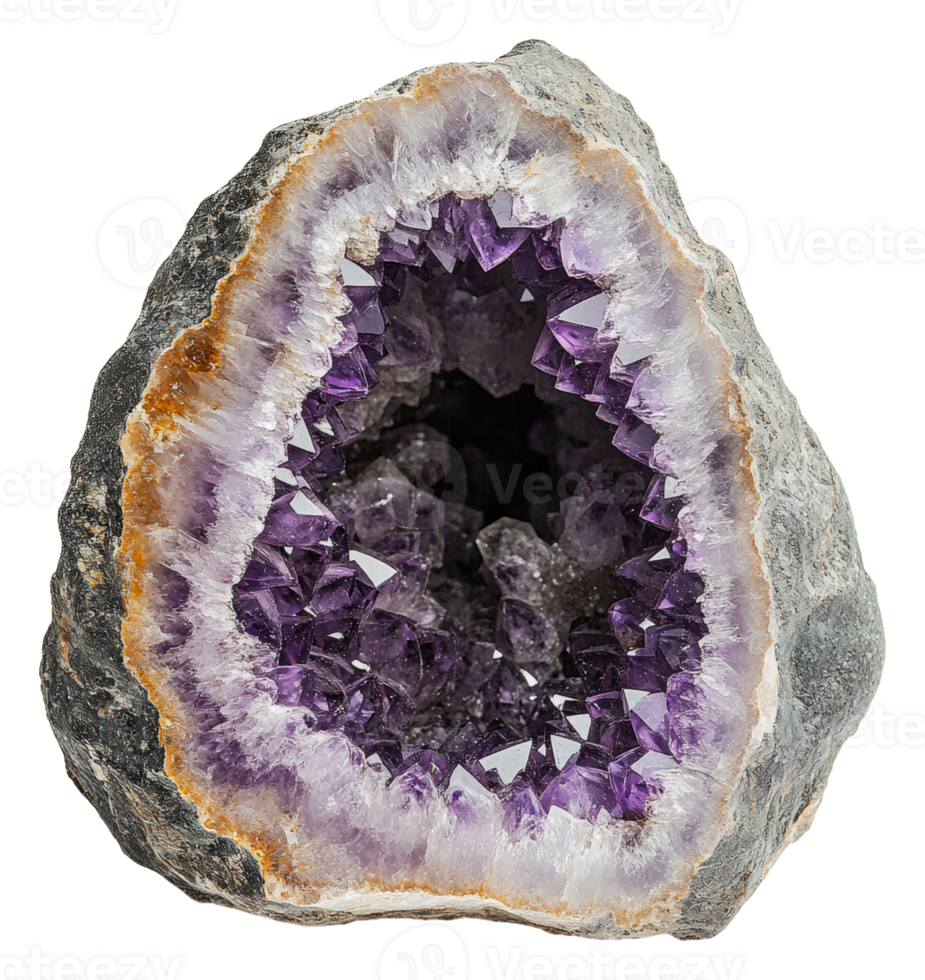 Amethyst geode with natural crystals png
