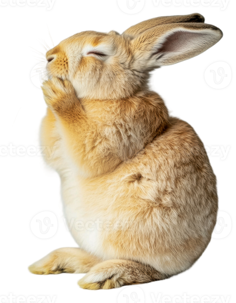 Relaxed rabbit enjoying a moment of tranquility png