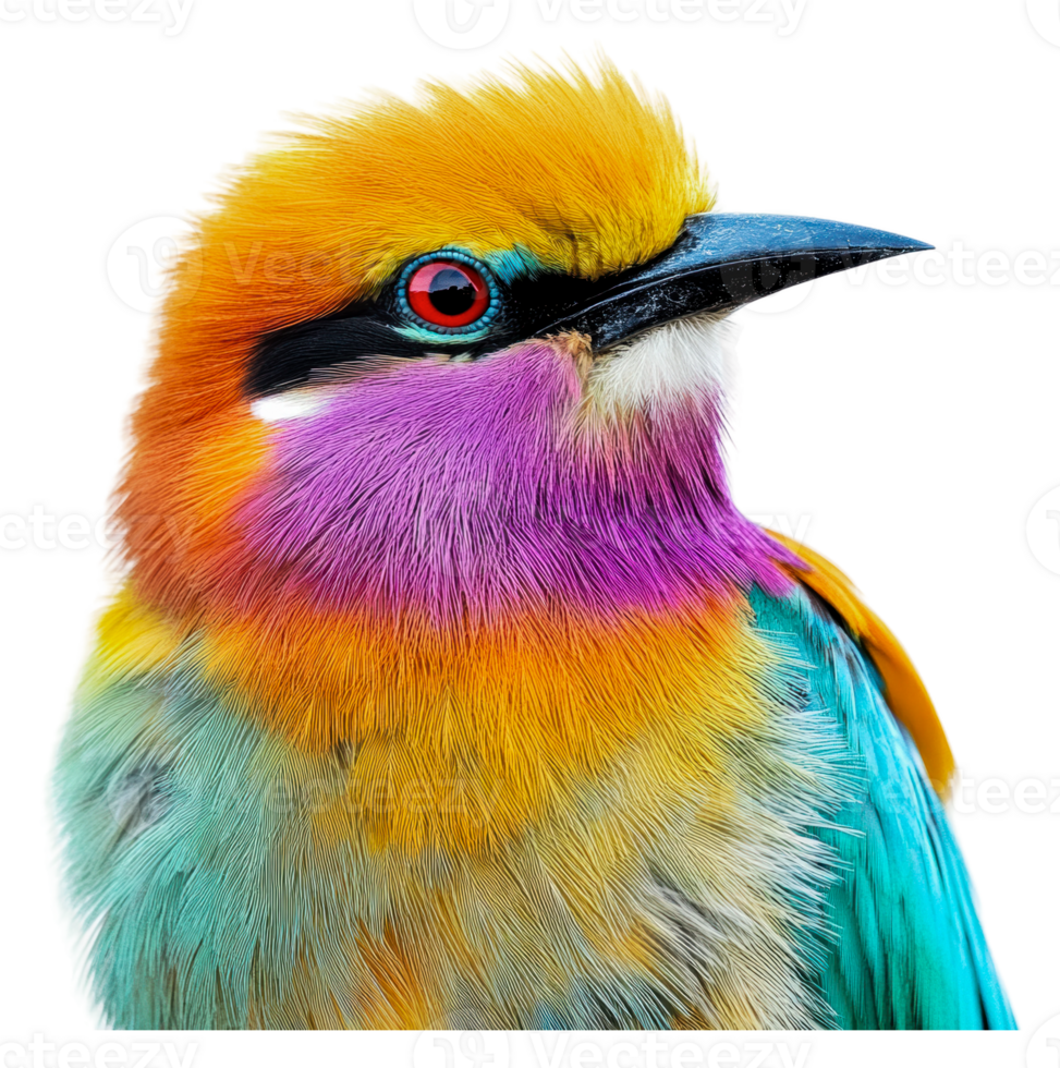 Vibrant bird perched with colorful feathers png