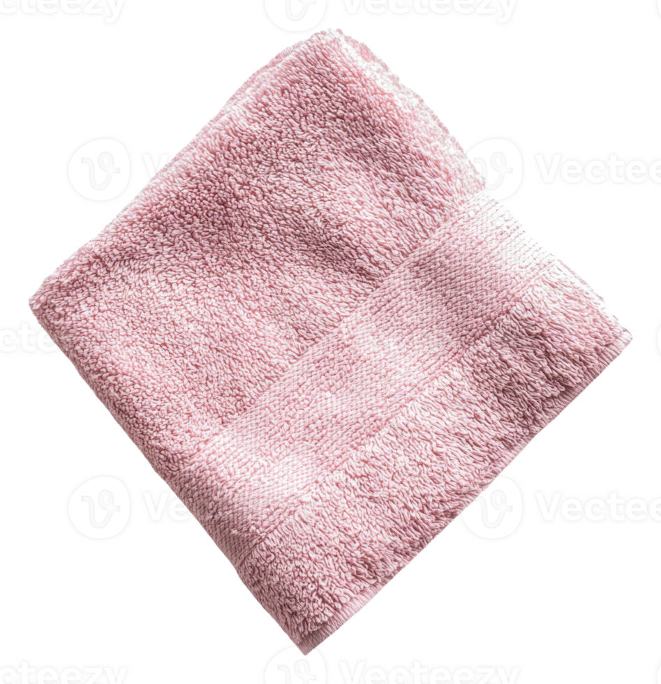 Soft pink towel folded neatly on a flat surface png