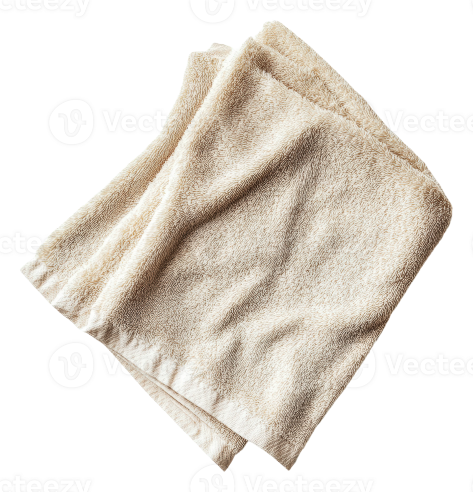 Soft beige towel folded neatly on a flat surface png