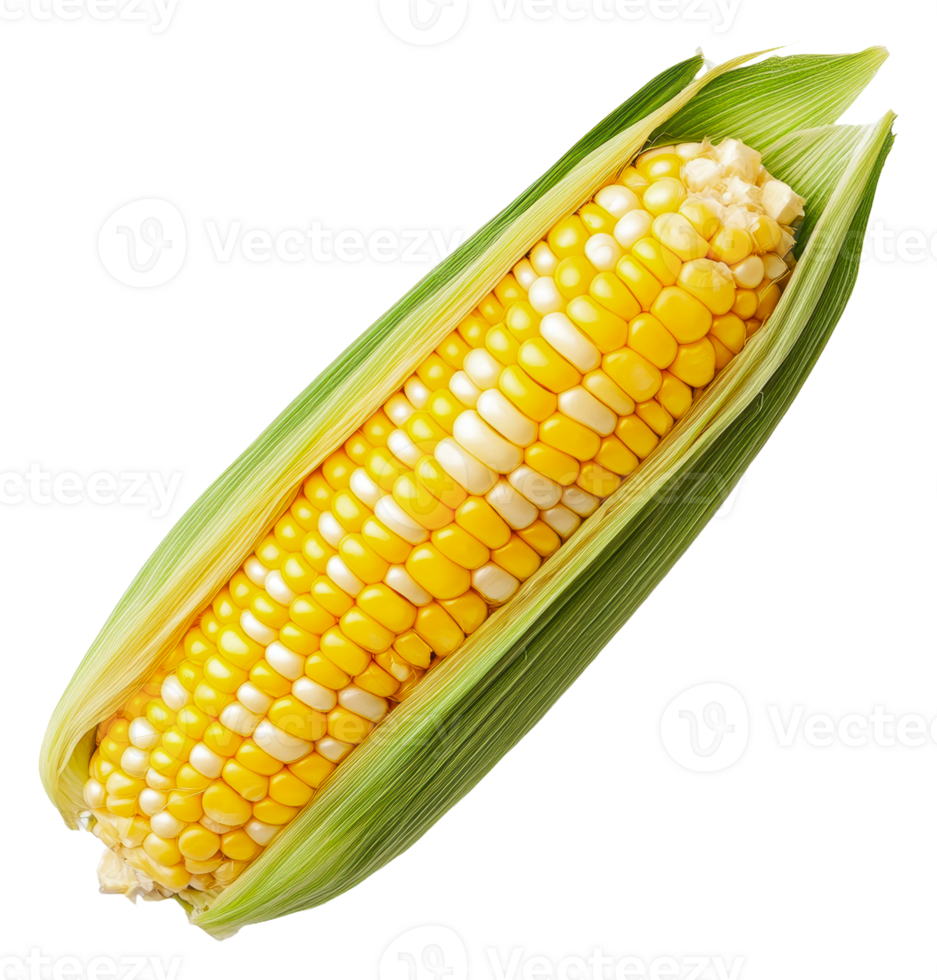 Freshly picked ear of corn with husk still intact png