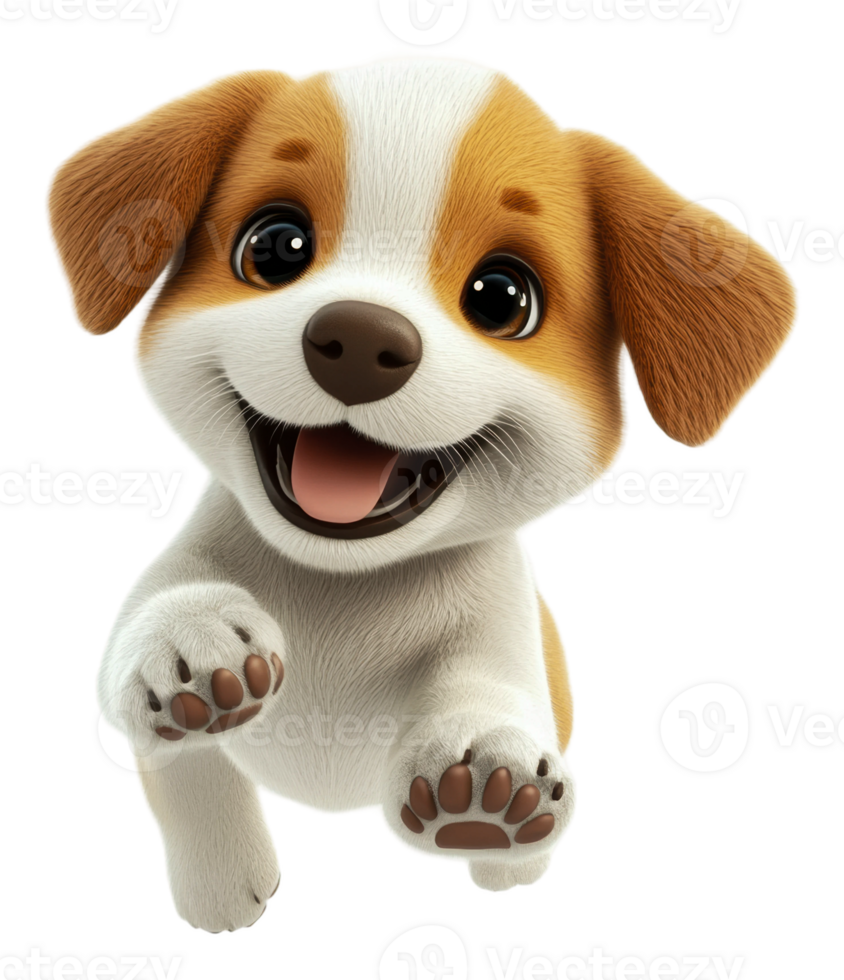 Happy puppy jumping in playful excitement indoors png