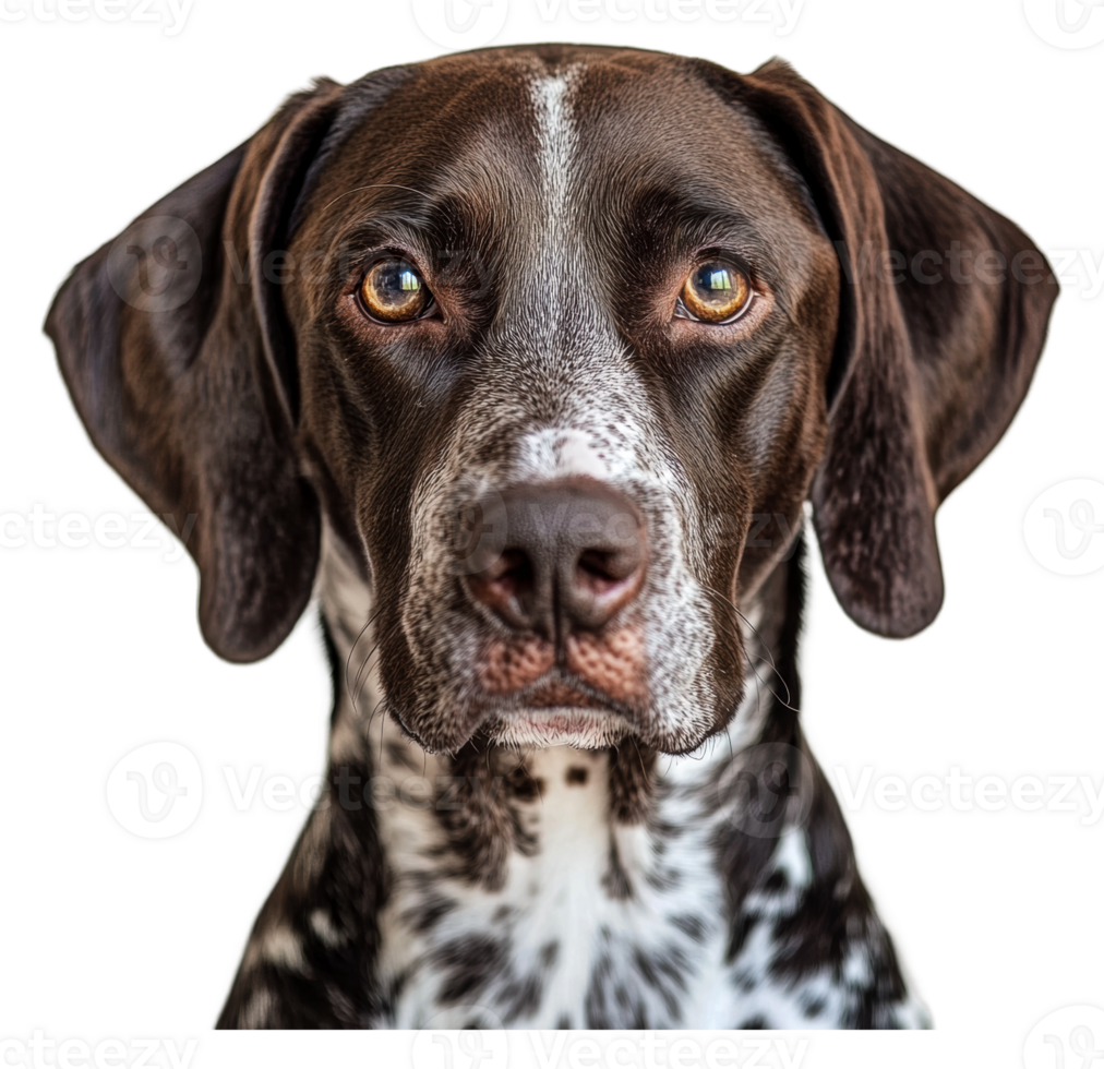 Close-up of a brown and white dog looking forward png