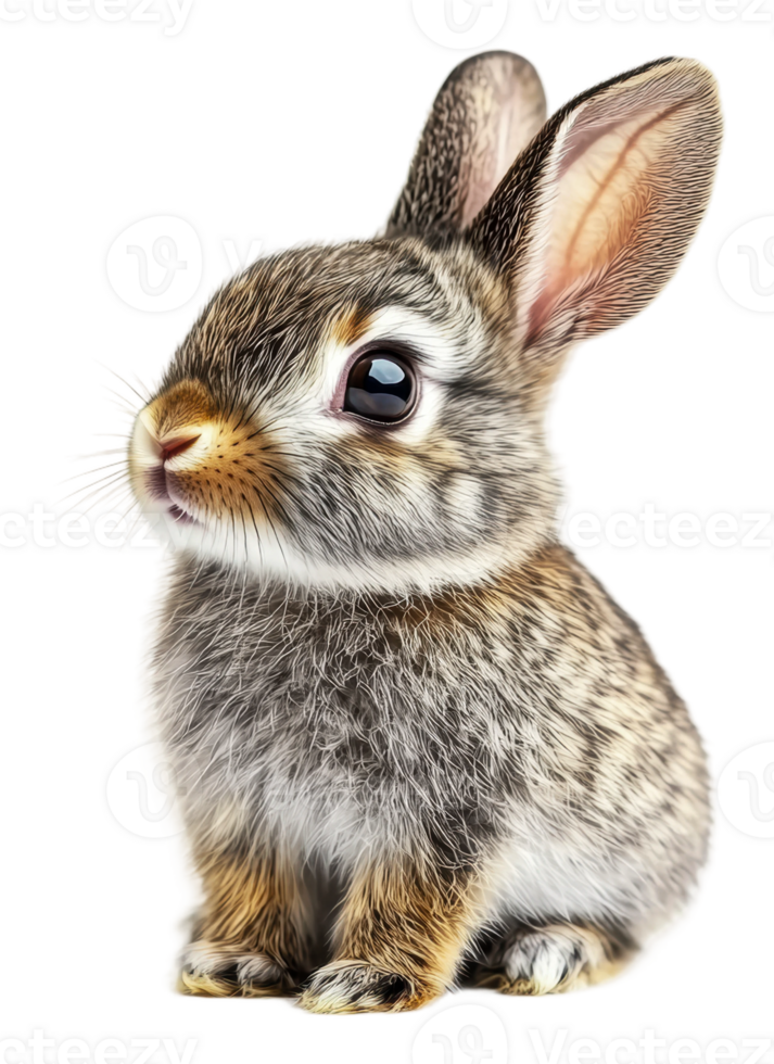 Cute rabbit sitting on a white background png