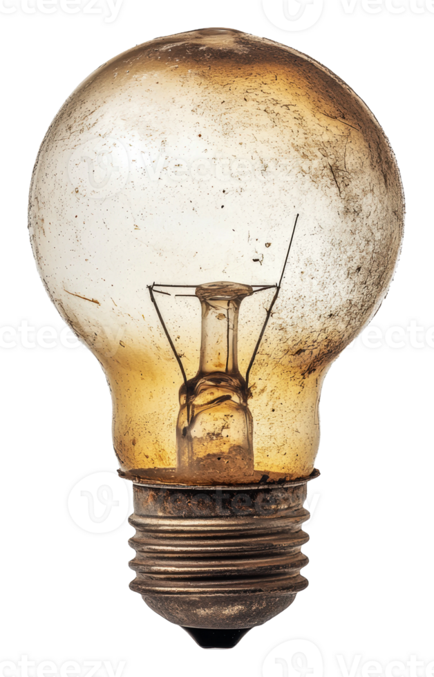 Old light bulb with a tarnished glass exterior png