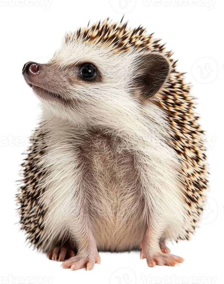 Curious hedgehog exploring on a white background png