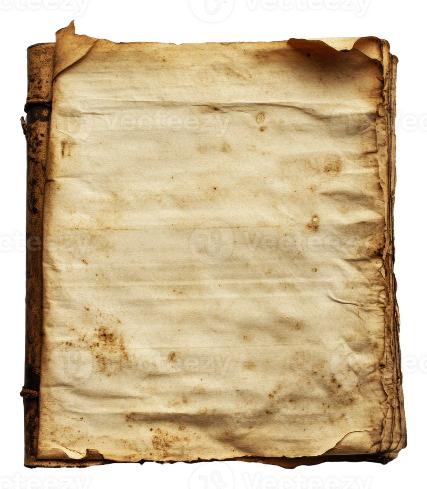 Old weathered manuscript page with visible wear png
